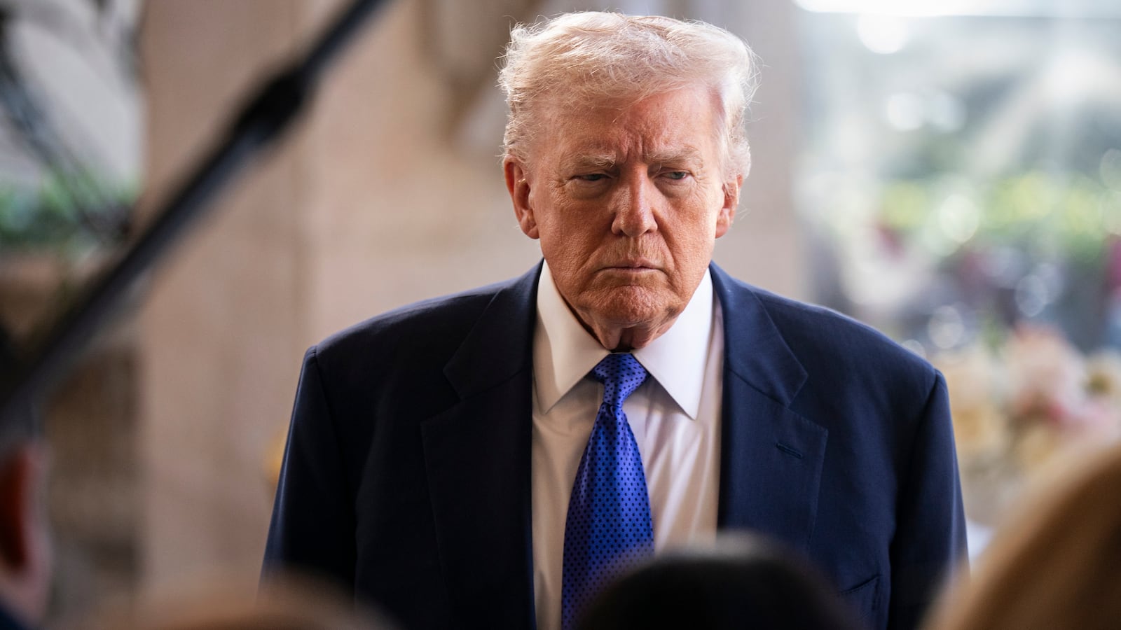 PALM BEACH, FLORIDA - FEBRUARY 1: U.S. President Donald Trump speaks to reporters and members of the media at Mar-a-Lago on February 1, 2026 in Palm Beach, Florida. Trump is attending the wedding of Dan Scavino, White House Deputy Chief of Staff, and Erin Elmore, the Department of State Director of Art in Embassies, at Mar-a-Lago. (Photo by Al Drago/Getty Images)
