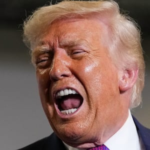 President Donald Trump prepares to leave after speaking during an event at Verst Logistics on March 11, 2026 in Hebron, Kentucky.