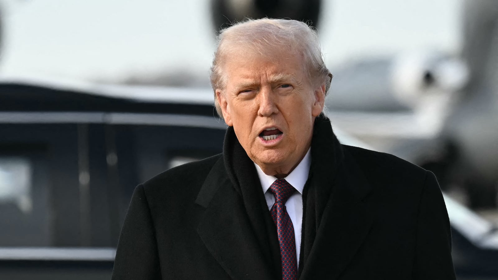 US President Donald Trump arrives at Dover Air Force Base in Delaware on December 17, 2025 to attend a ceremony for the return of the remains of two Iowa National Guard members killed in an attack in Syria