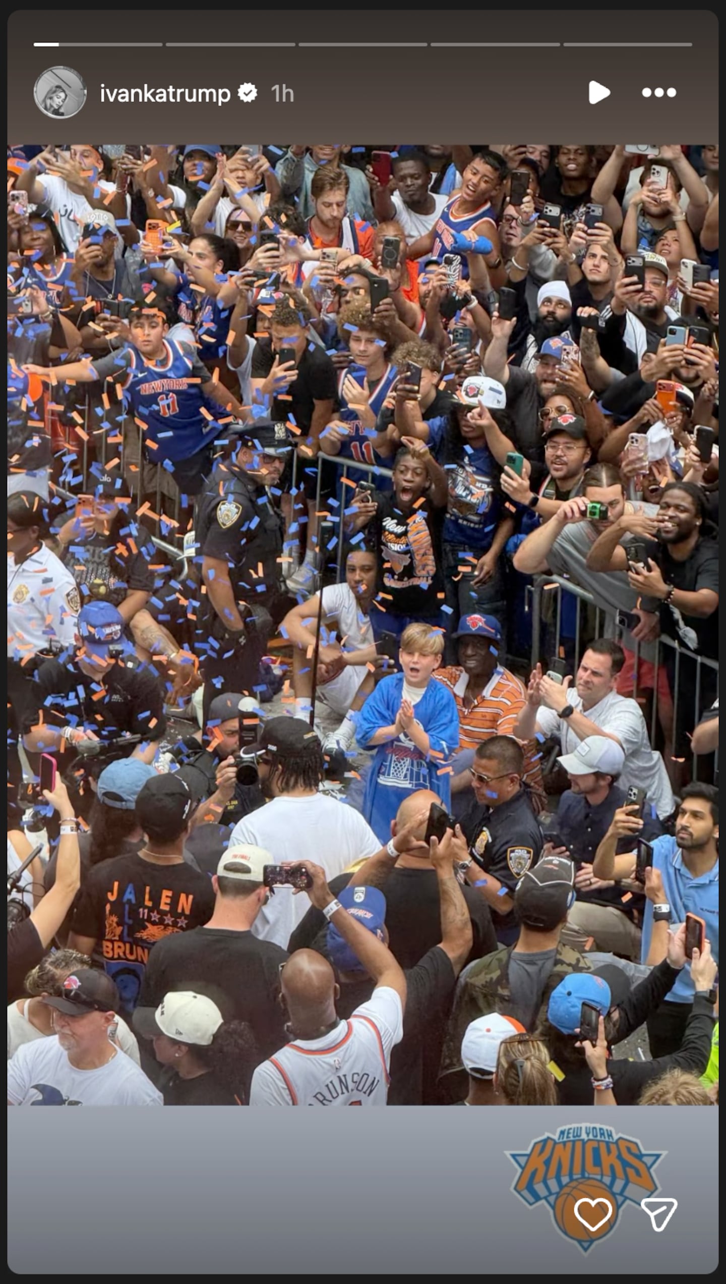 Ivanka Trump Frantically Tries to Crash New York Knicks Championship Parade