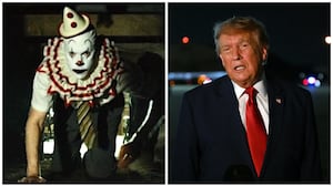 trump, clown from widow's bay