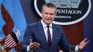 U.S. Secretary of War Pete Hegseth speaks during a news conference at the Pentagon on March 2, 2026 in Arlington, Virginia. Secretary Hegseth and Chairman of the Joint Chiefs of Staff General Dan Caine held the news conference to give an update on Operation Epic Fury.