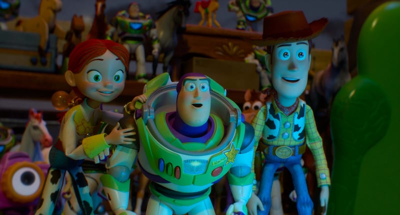 Jessie, Buzz Lightyear, and Woody in Disney and Pixar's Toy Story 5