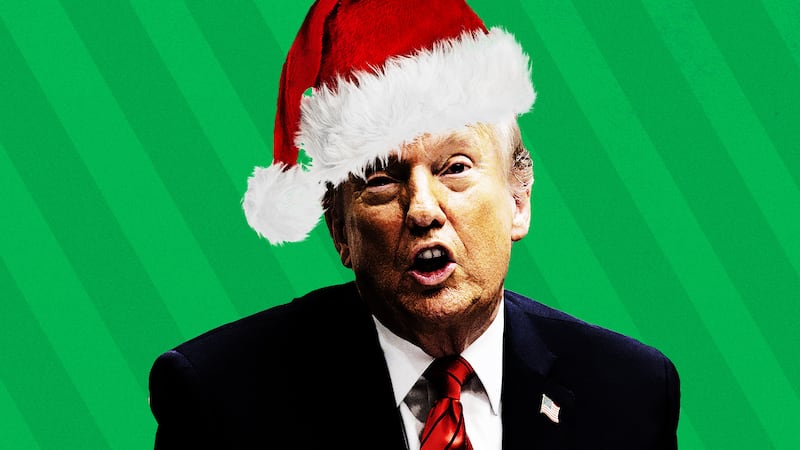 Donald Trump in a Santa Hat