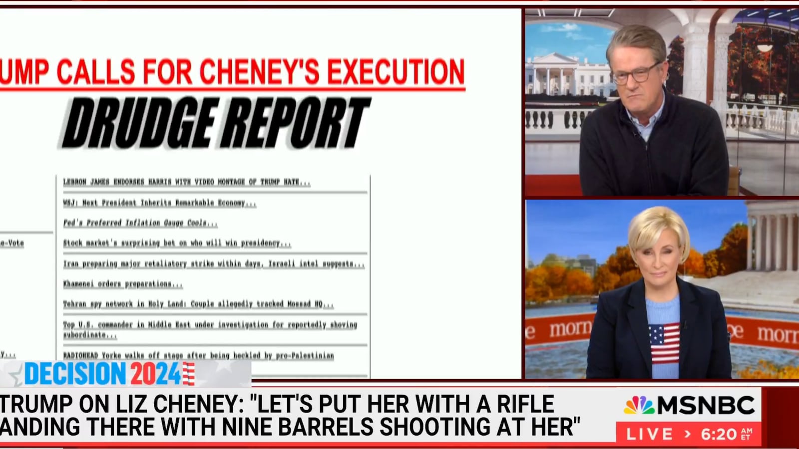 Joe Scarborough took aim at Donald Trump over his comments about Liz Cheney.