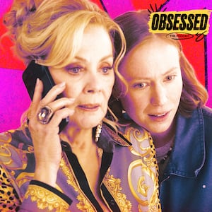 A photo illo illustration of Jean Smart and Hannah Einbinder in Hacks for the Obsessed podcast.