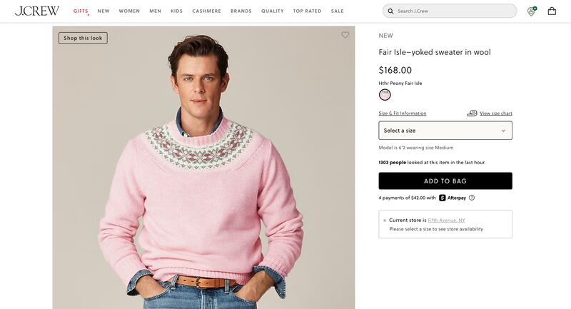 Pink J. Crew sweater