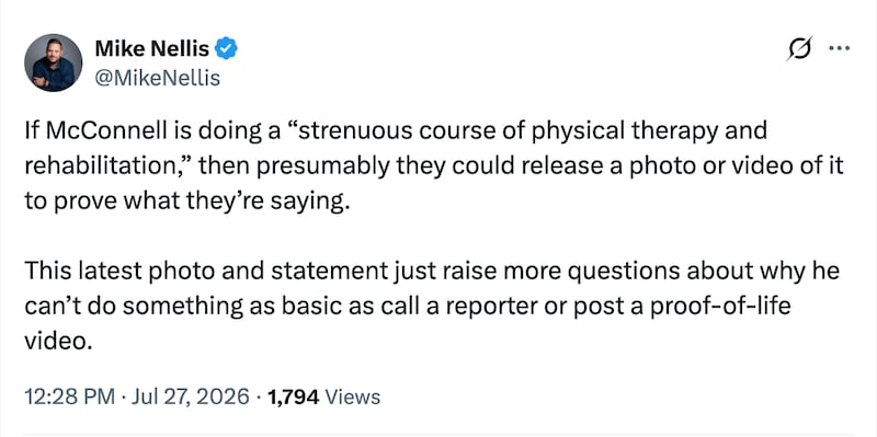Social media users were not buying the latest McConnell update.