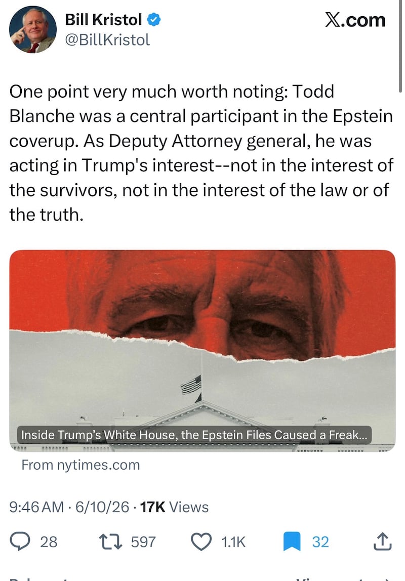 Bill Kristol joined a growing chorus of critics.