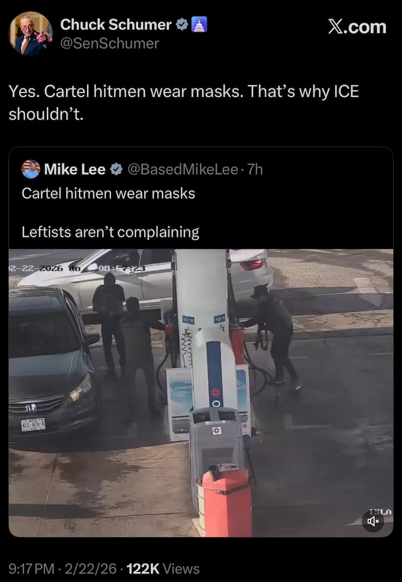 Chuck Schumer Mike Lee X