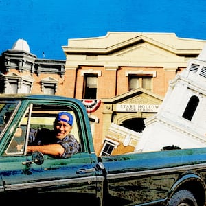 Scott Patterson in his iconic truck at the Gilmore Girls Pop-up