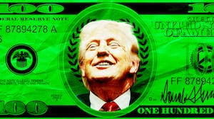 Donald Trump's face on money.