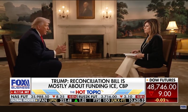 Trump at times rambled and made a series of bizarre claims during his sit down with Fox Business' Maria Bartiromo.