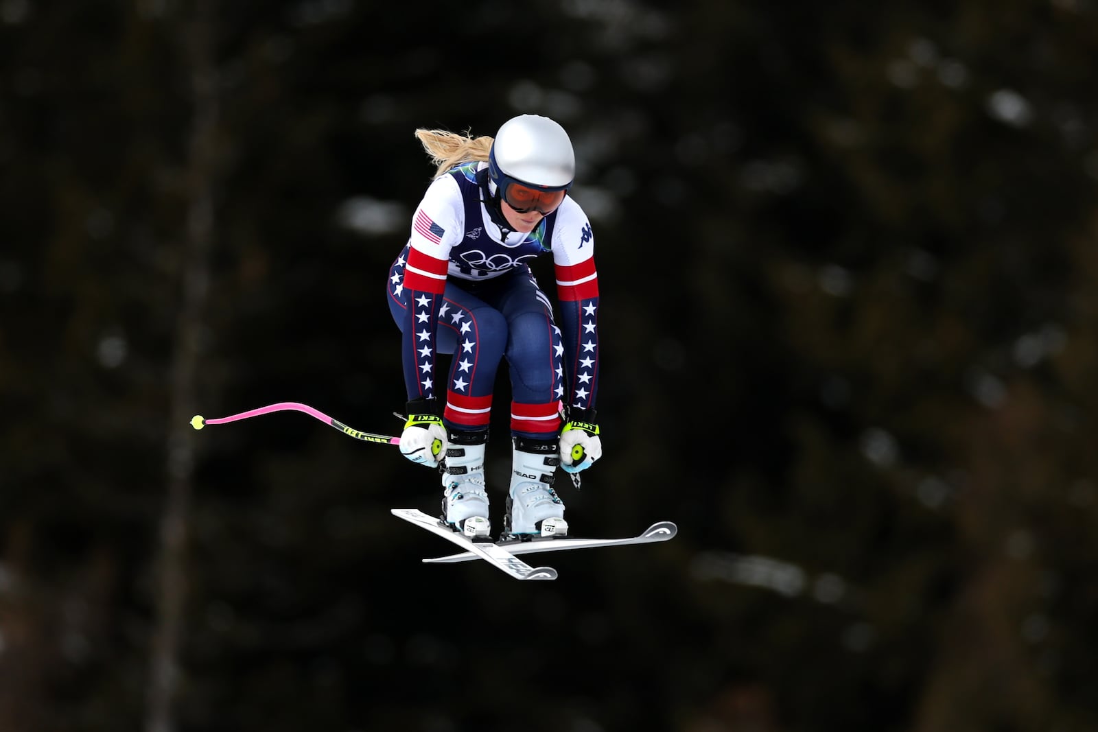 Lindsey Vonn of Team United States skis during the Women's Downhill training on day zero of the Milano Cortina 2026 Winter Olympics