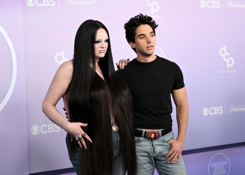 Megan Stalter and Paul W. Downs at The 52nd American Music Awards held at the MGM Grand Garden Arena on May 25, 2026 in Las Vegas, Nevada.