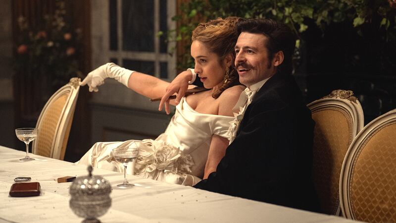 Danielle Galligan and Anthony Boyle in House of Guinness.