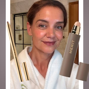 Katie Holmes and Merit products