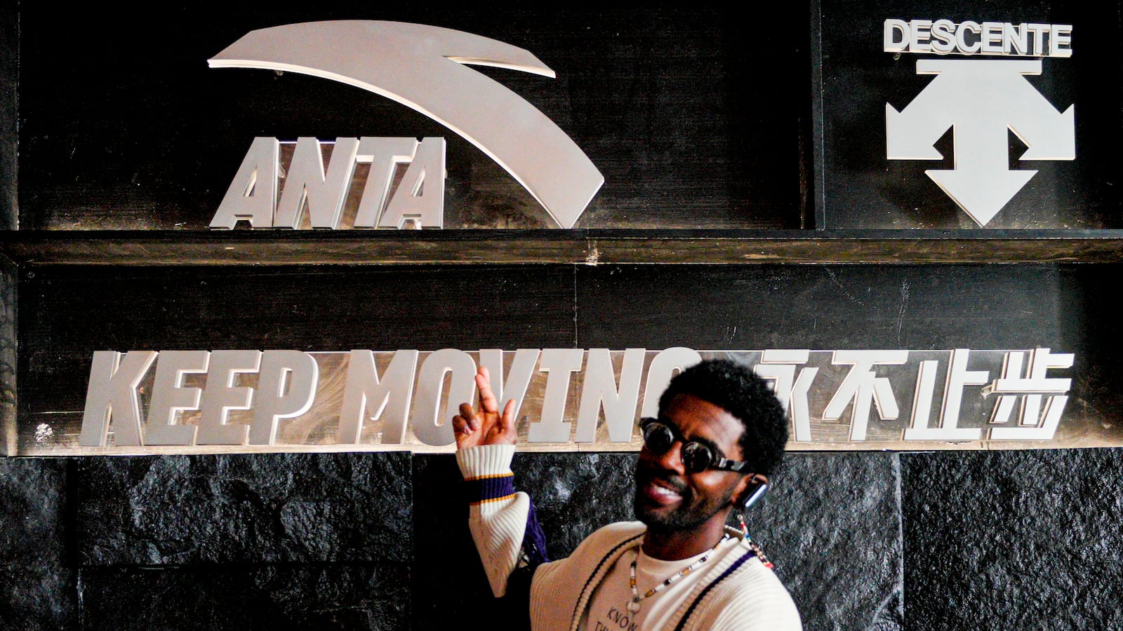 NBA player Kyrie Irving attends the Anta Museum during his China tour