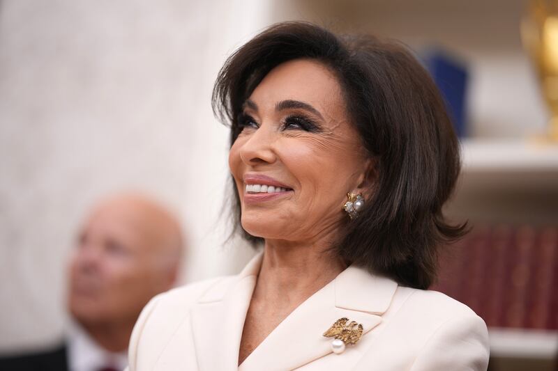 WASHINGTON, DC - MAY 28: Interim U.S. Attorney for Washington, D.C. Jeanine Pirro stands during her swearing in ceremony in the Oval Office of the White House on May 28, 2025 in Washington, DC. Trump has announced Pirro, a former Fox News personality, judge, prosecutor, and politician, after losing support in the Senate for his first choice, Ed Martin, over his views on the January 6, 2021 attack on the U.S. Capitol. (Photo by Andrew Harnik/Getty Images)