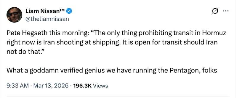 The internet reacts to Defense Secretary Hegseth's bonkers quote.