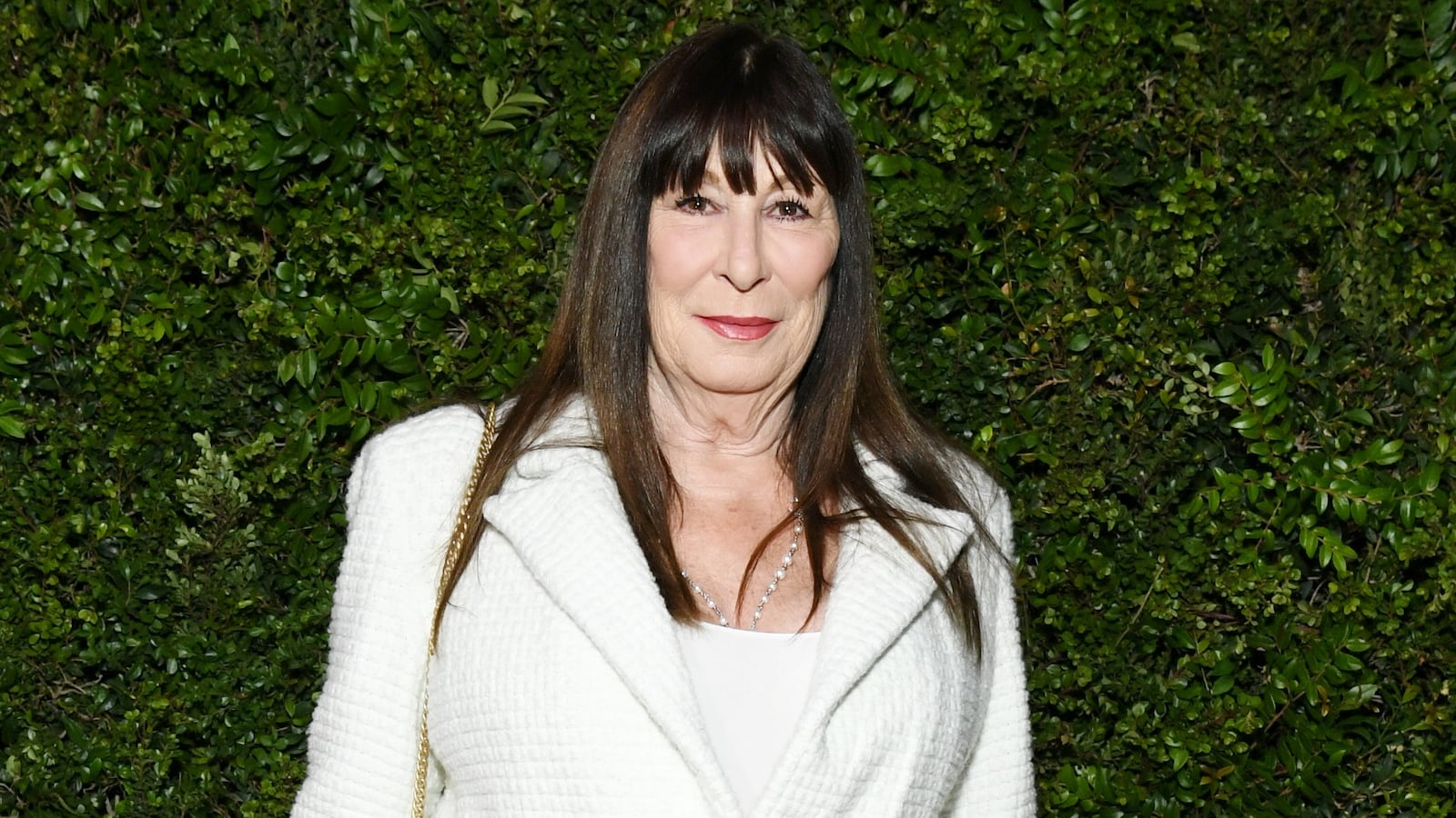 LOS ANGELES, CALIFORNIA - SEPTEMBER 19: Anjelica Huston attends the CHANEL dinner to celebrate the launch of Sofia Coppola Archive: 1999-2023 at Chateau Marmont on September 19, 2023 in Los Angeles, California.