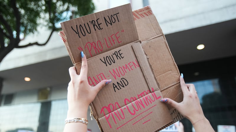 Demonstrators protest in Houston after the Supreme Court overturned Roe vs. Wade