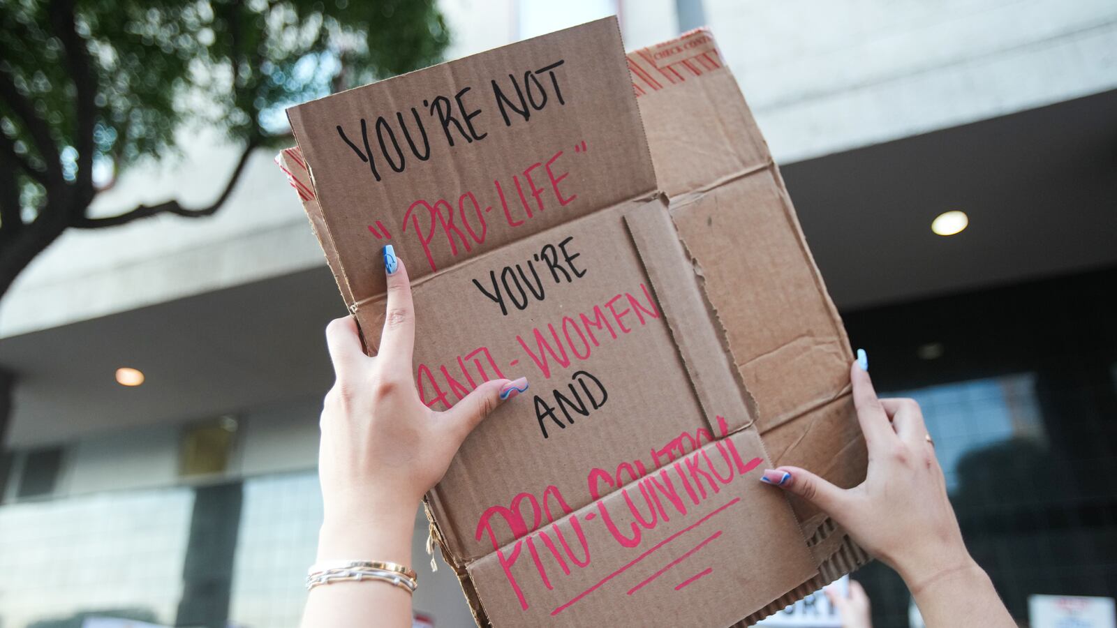 Demonstrators protest in Houston after the Supreme Court overturned Roe vs. Wade