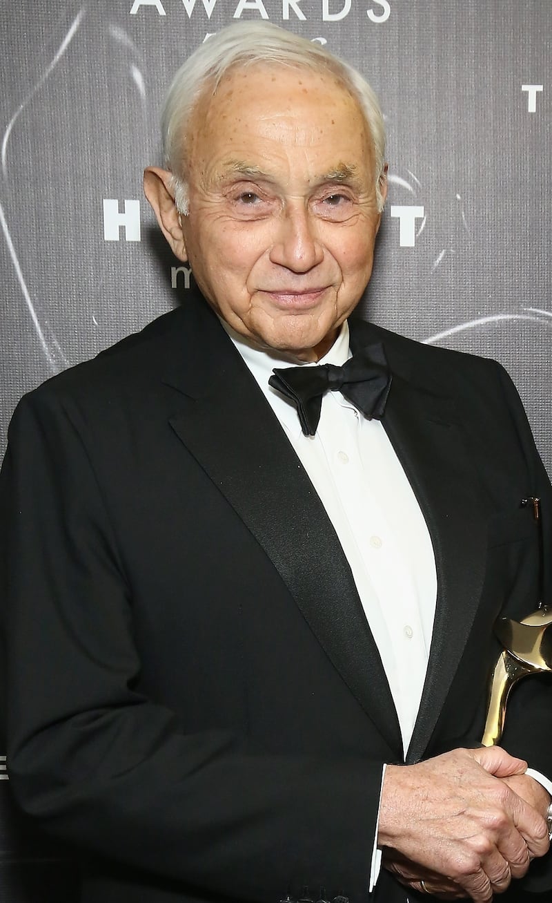 NEW YORK, NY - JUNE 07:  Les Wexner (L) and Stella Maxwell pose at the 2016 Fragrance Foundation Awards presented by Hearst Magazines - Show on June 7, 2016 in New York City.  (Photo by Astrid Stawiarz/Getty Images for Fragrance Foundation)