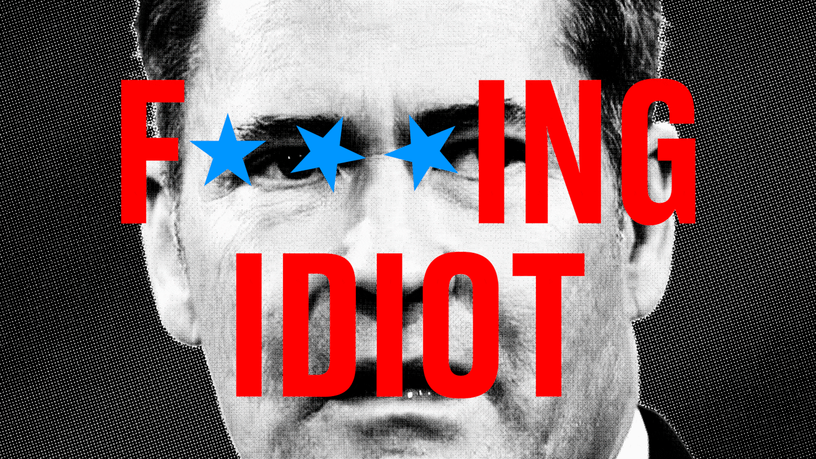 Michael Waltz with "f***ing idiot" with spinning stars on top of his face