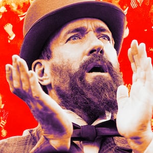 A photo illustration of Matthew Macfadyen in Death by Lightning.