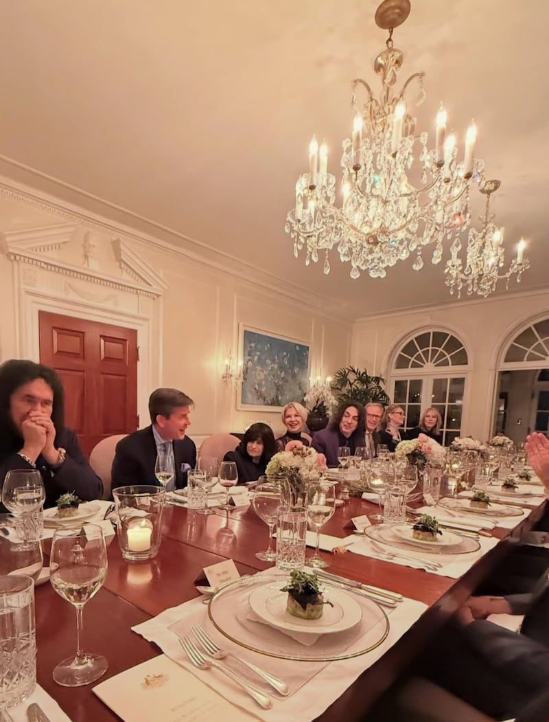 Music group KISS at the home of Australian ambassador Kevin Rudd.