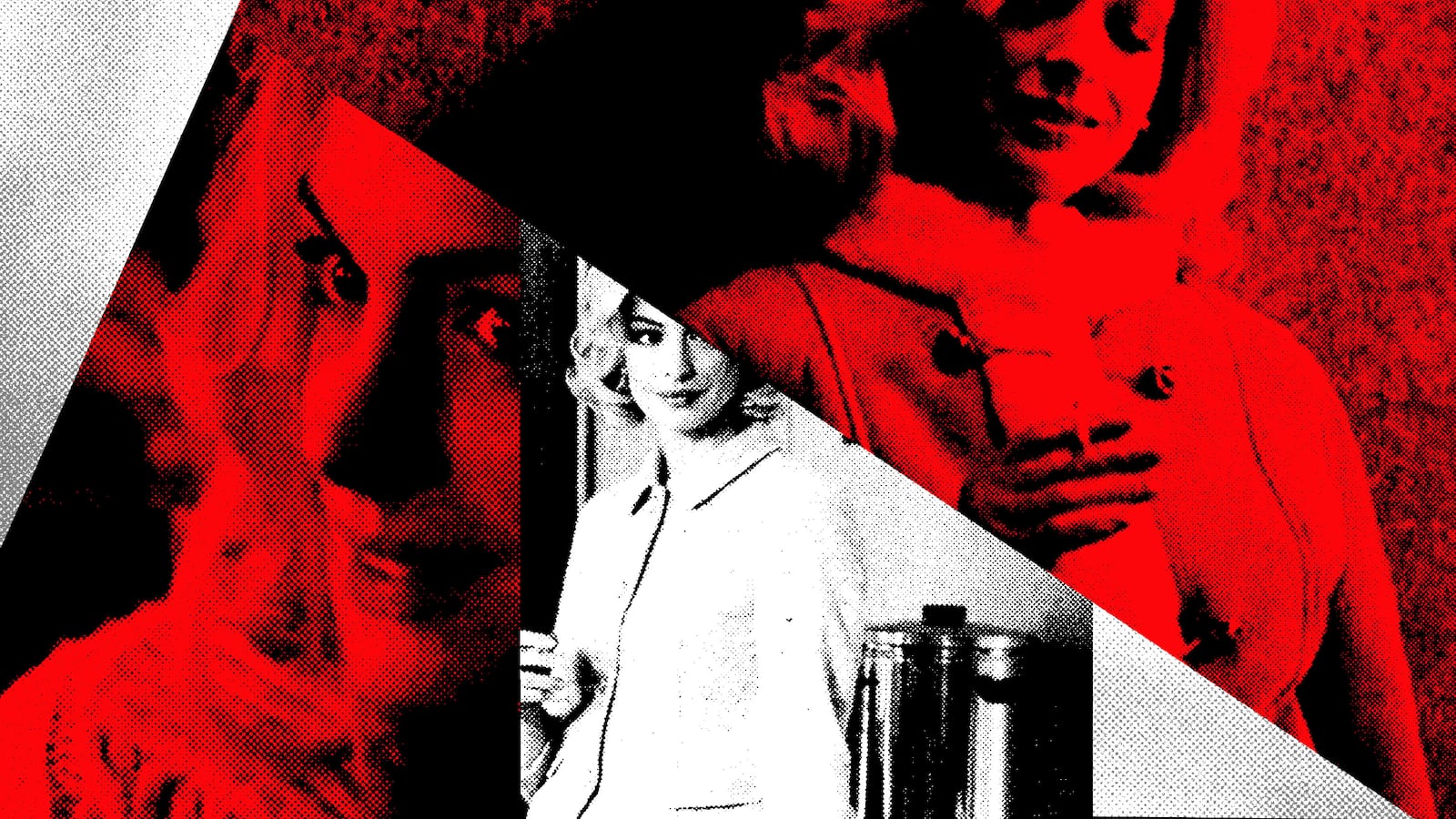 A photo illustration of Anne Hathaway in "Eileen" in fractals