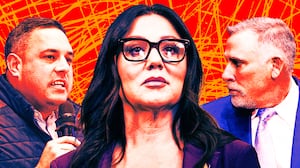 A photo illustration of Anthony D’Esposito, Secretary of Labor Lori Chavez-DeRemer, and Shawn DeRemer.