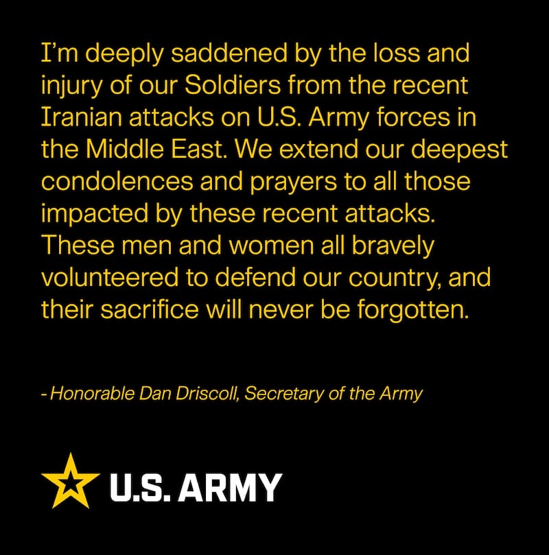 Dan Driscoll Army Secretary statement on fallen soldiers
