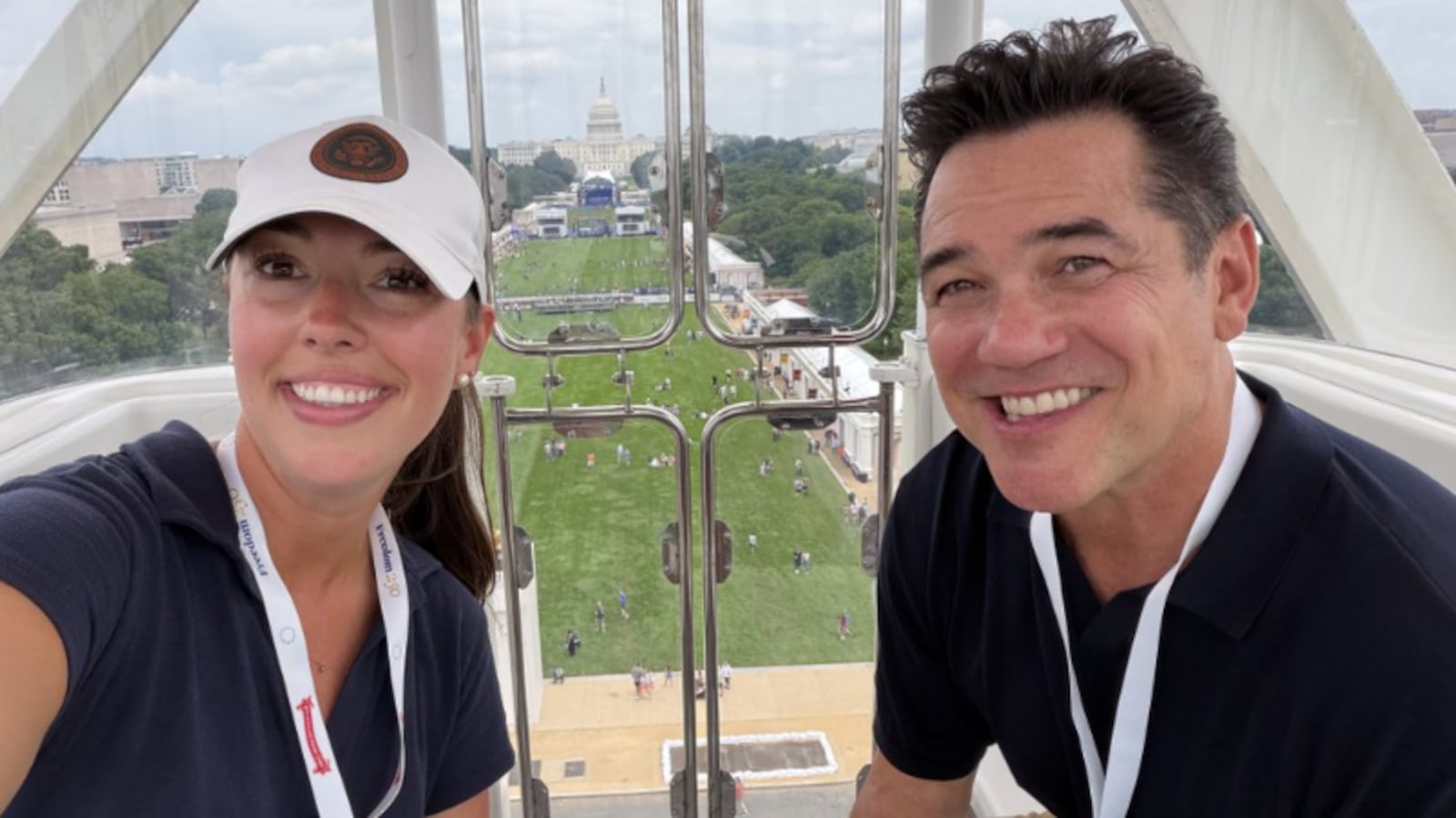 Dean Cain X post reads: "I don't like heights, but the view from atop the Ferris Wheel at the Great American State Fair is awesome!!!"