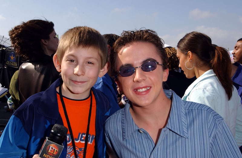 "Malcom in the Middle" co-stars Eric Per Sullivan and Frankie Muniz at the 15th Annual Nickelodeon Kid's Choice Awards in 2002.