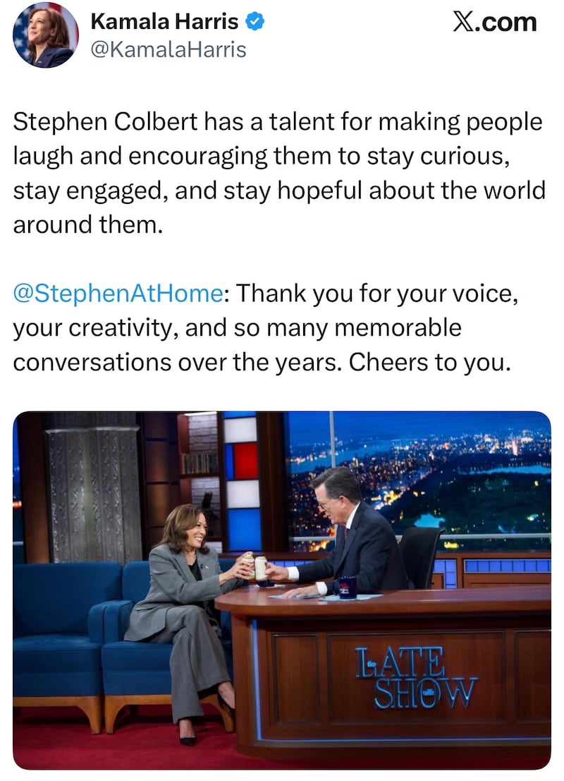 kamala harris stephen colbert