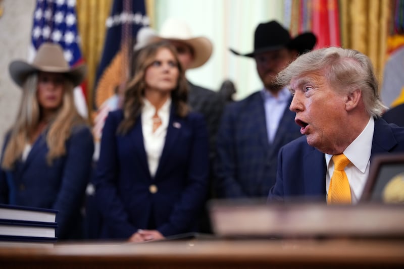 President Donald Trump speaks to reporters during an event in the Oval Office of the White House on September 04, 2026 in Washington, DC.