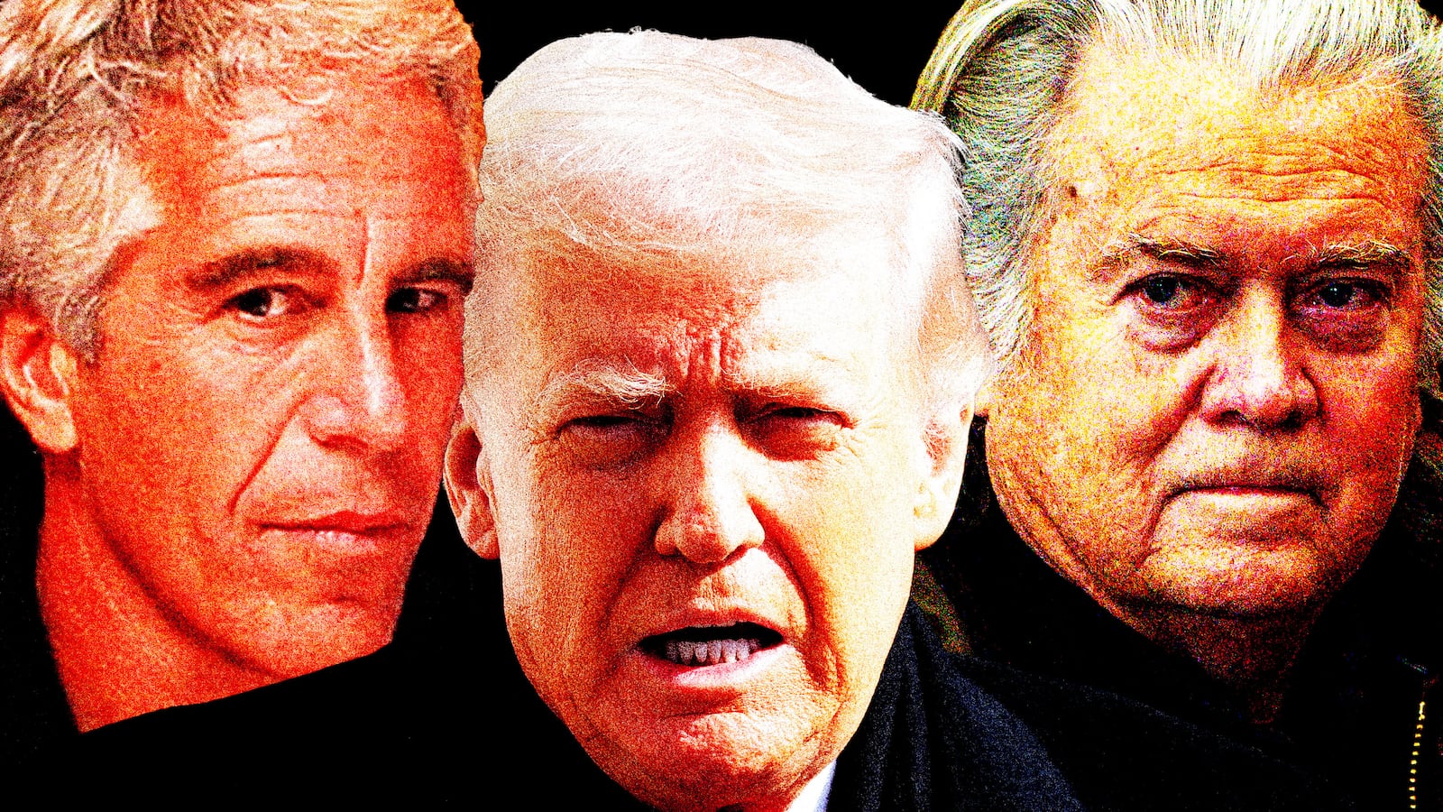 Donald Trump, Jeffrey Epstein, Steve Bannon