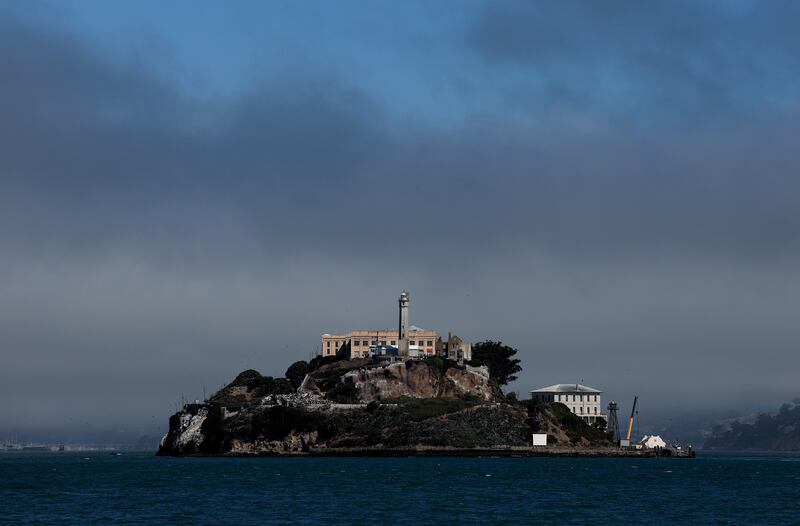 SAN FRANCISCO, CALIFORNIA - JULY 02: A view of Alcatraz Island on July 02, 2025 in San Francisco, California. U.S. President Donald Trump renewed his plans to reopen the tourist attraction Alcatraz prison as a working federal penitentiary. In a Truth Social post on Tuesday, President Trump said that conceptual work to renovate the prison had begun six months ago, and several prison development firms have been involved in preliminary planning.  (Photo by Justin Sullivan/Getty Images)
