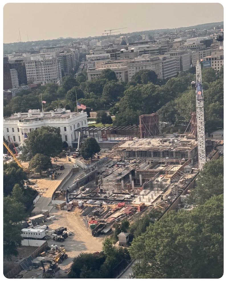 Donald Trump shares a photo of construction at the White House's East Wing.