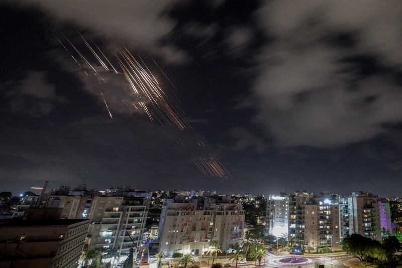 Israel's Iron Dome anti-missile system intercepts rockets after Iran fired a salvo of ballistic missiles, as seen from Ashkelon, Israel, October 1, 2024 REUTERS/Amir Cohen     TPX IMAGES OF THE DAY                SEARCH "REUTERS MIDDLE EAST 2024" FOR THIS STORY. SEARCH "REUTERS YEAR-END" FOR ALL 2024 YEAR END GALLERIES.