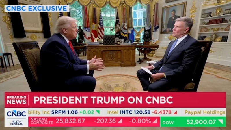 Donald Trump interviewed by Joe Kernen on CNBC.