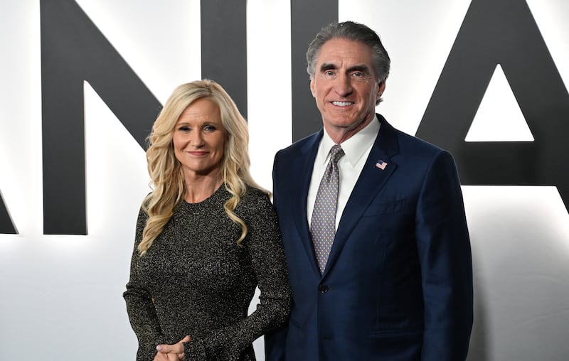 US Secretary of the Interior Doug Burgum and his wife Kathryn Burgum attend the world premiere of Amazon MGM Studios' "Melania" at the Kennedy Center in Washington, DC, on January 29, 2026. (Photo by Alex WROBLEWSKI / AFP via Getty Images)
