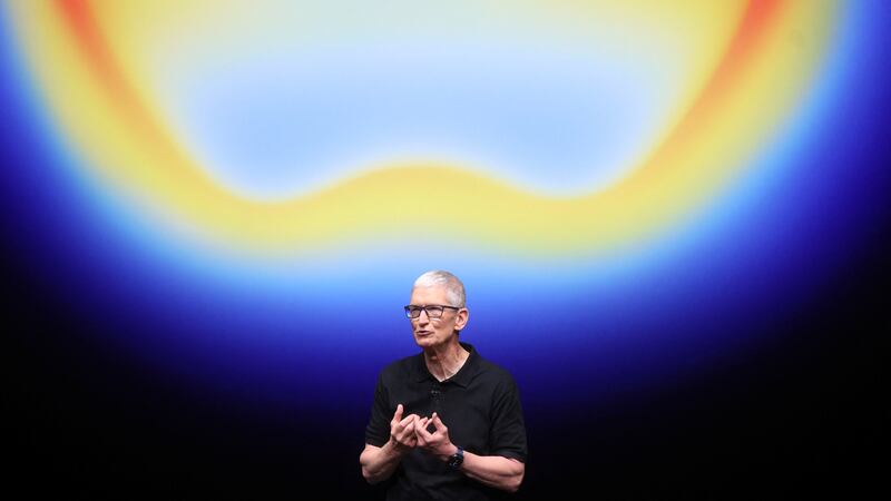 Apple CEO Tim Cook speaks as Apple holds an event at the Steve Jobs Theater on its campus in Cupertino, California, U.S. September 9, 2025.