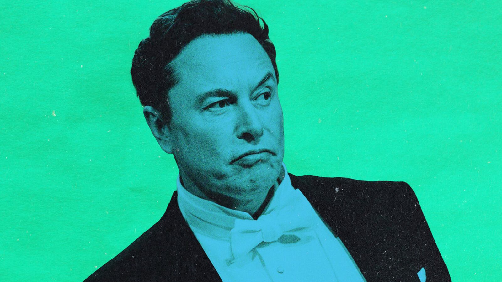 An illustration including Elon Musk