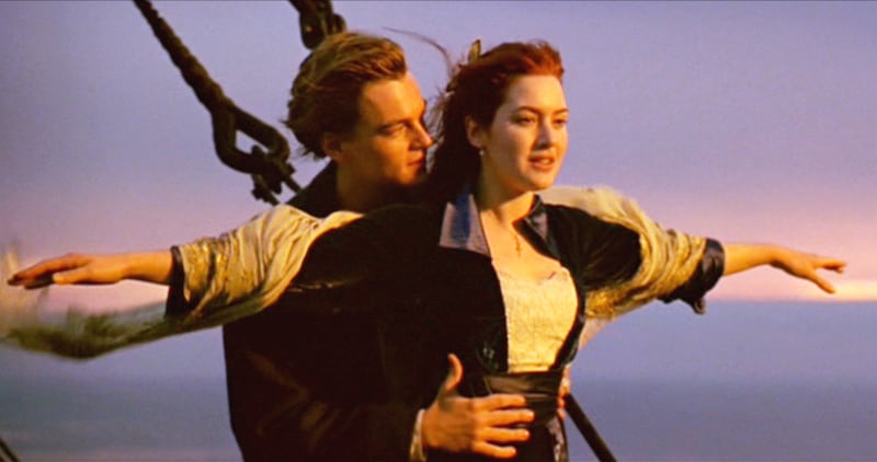 Leonardo DiCaprio as Jack and Kate Winslet as Rose in 'Titanic.' Photo by CBS via Getty Images.