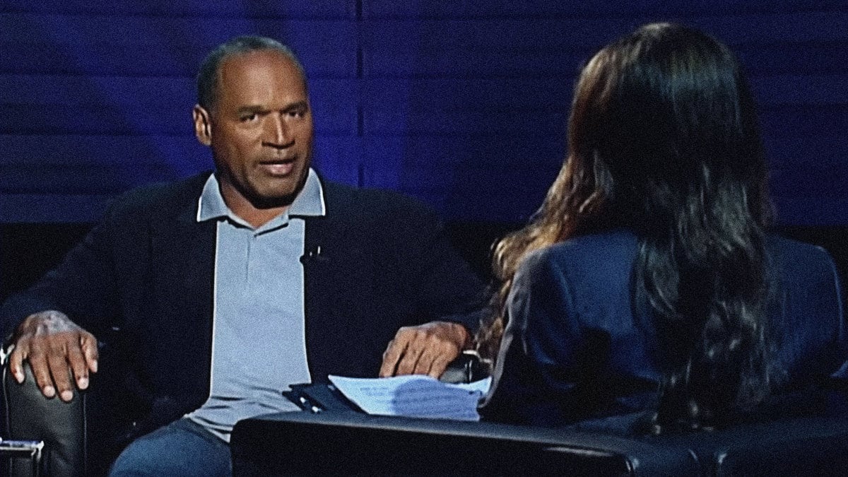 Screenshot of an O.J. Simpson interview.