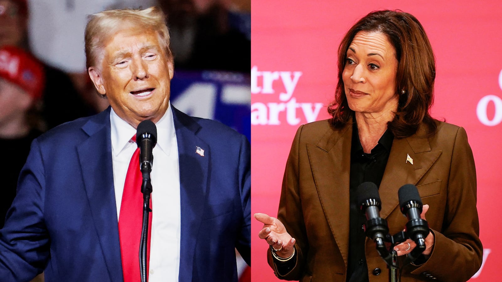 Donald Trump and Kamala Harris
