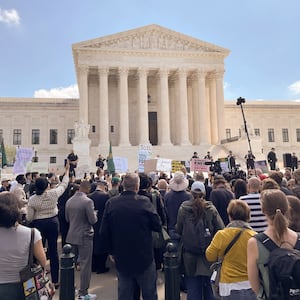 People who support the "Make America Healthy Again" movement rally against Bayer, the maker of Roundup weedkiller, outside the U.S. Supreme Court on the day the justices heard arguments in the German company’s effort to shut down thousands of lawsuits accusing it of failing to warn users that the active ingredient in this product allegedly causes cancer, in Washington, D.C., U.S., April 27, 2026